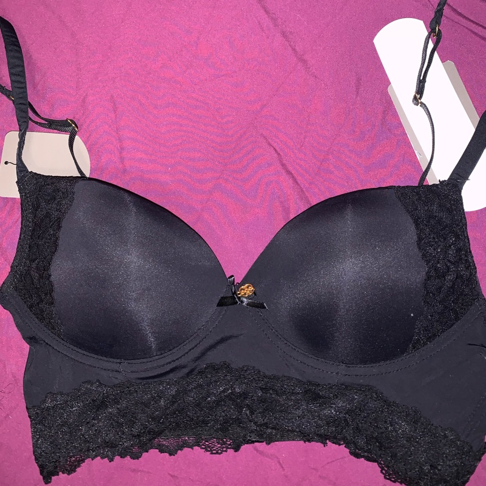 Daisy Fuentes Black Lace Padded Bra